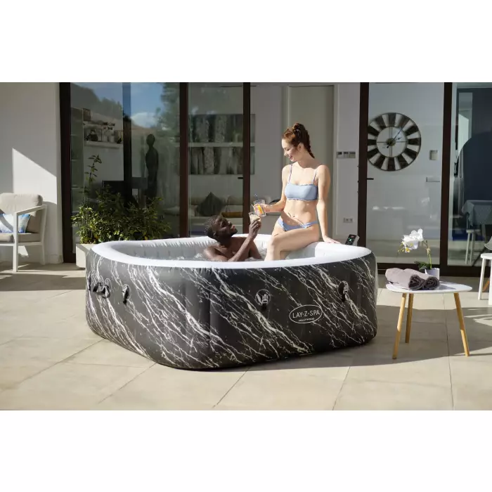 СПА-бассейн 180х180х66см "Hollywood Luxe AirJet 6 Marble" 778л, квадратный, аэромассаж, подсветка фото 6